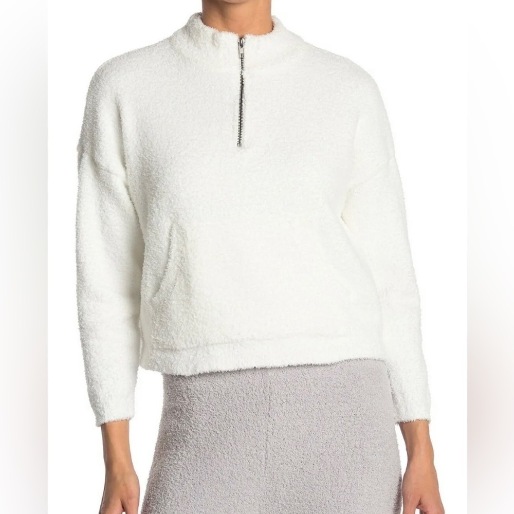 RDI Cozy 1/2 Zip Fuzzy Pullover‎ White